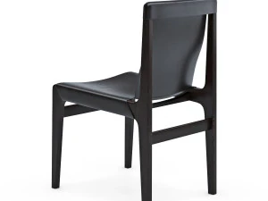 Burano Charcoal Grey Leather Sling Chair 3D Model