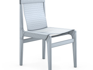 Burano Charcoal Grey Leather Sling Chair Modelo 3D