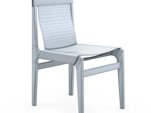 Burano Charcoal Grey Leather Sling Chair 3D Model