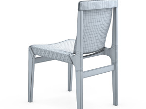 Burano Charcoal Grey Leather Sling Chair Modelo 3D