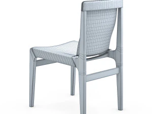 Burano Charcoal Grey Leather Sling Chair 3D Model