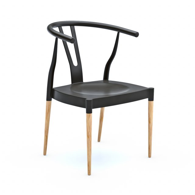 Wishbone Style Dining Chair Model 3D .c4d .max .obj .3ds .fbx .stl .blend 