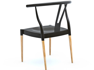 Wishbone Style Dining Chair Model 3D
