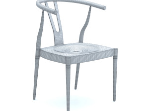 Wishbone Style Dining Chair Model 3D