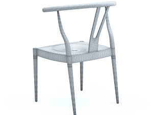 Wishbone Style Dining Chair Model 3D