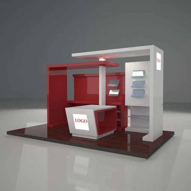 Booth Model 3D .c4d .max .obj .3ds .fbx .stl .blend