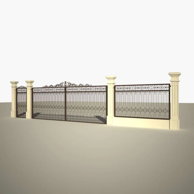 cast iron fence or gate 3D Model .c4d .max .obj .3ds .fbx .stl .blend 