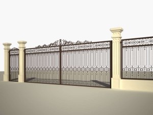 cast iron fence or gate 3D Model