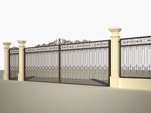 cast iron fence or gate 3D Model