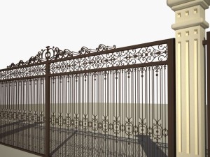 cast iron fence or gate 3D Model