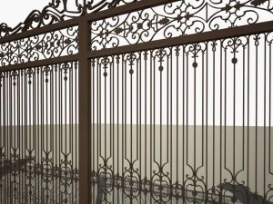 cast iron fence or gate 3D Model