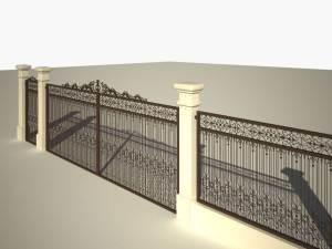 cast iron fence or gate 3D Model