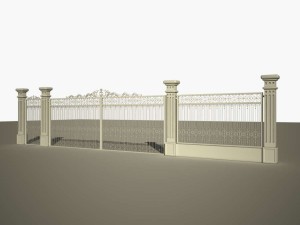 cast iron fence or gate 3D Model
