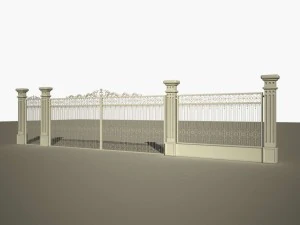 cast iron fence or gate 3D Model