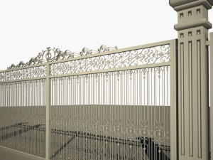 cast iron fence or gate 3D Model
