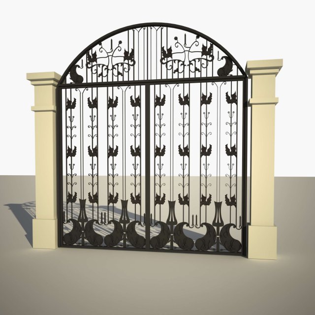 iron gate2 3D Модель .c4d .max .obj .3ds .fbx .stl .blend 