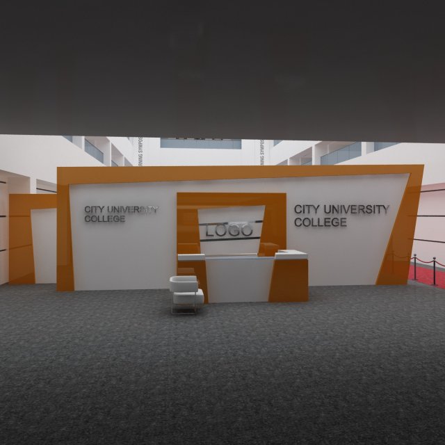stage and reception 3D Model .c4d .max .obj .3ds .fbx .stl .blend 