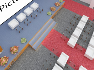 stage and reception 3D Model