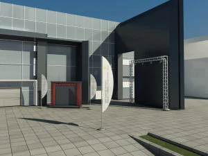 B&uuml;hne und Empfang 3D Modell