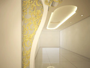 divis&oacute;ria com desenho ornamental Modelo 3D