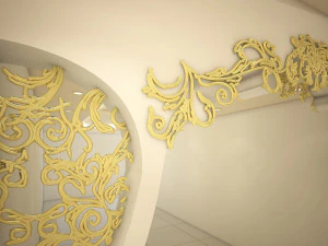 divis&oacute;ria com desenho ornamental Modelo 3D