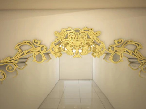 divis&oacute;ria com desenho ornamental Modelo 3D