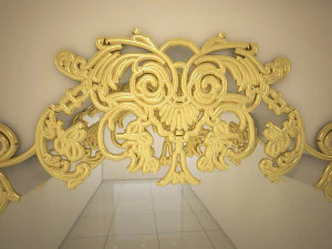 divis&oacute;ria com desenho ornamental Modelo 3D