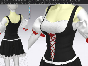 3d maid female outfit clo3d and md 3D मॉडल