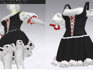 3d maid female outfit clo3d and md 3D मॉडल