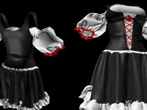 3d maid female outfit clo3d and md 3D मॉडल
