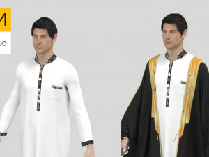 Arap erkek pelerin abaya md 390 telifsiz lisans 3D Model