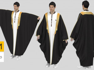 Arab men cloak abaya md 390 royalty free license 3D 모델