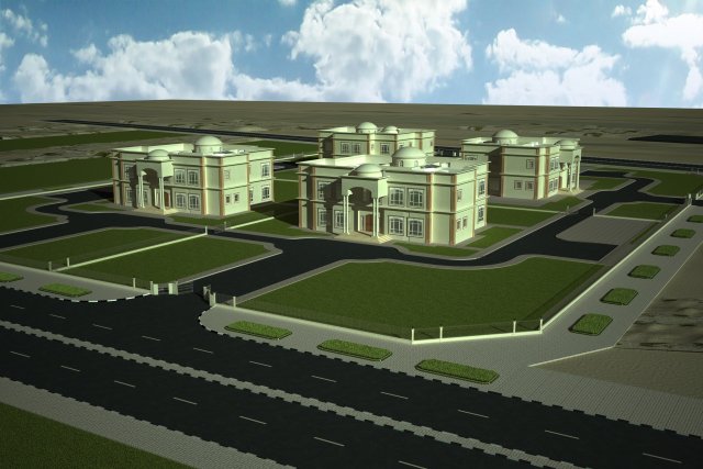 4 villas with full environment 3D Model .c4d .max .obj .3ds .fbx .stl .blend 