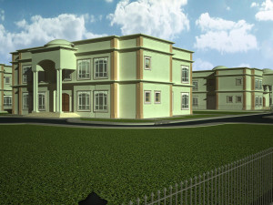 4 villas with full environment 3D Model