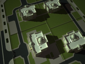 4 villas with full environment 3D Model