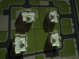4 villas with full environment 3D Model