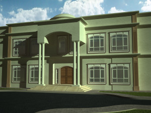 4 villas with full environment 3D Model