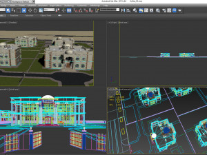 4 villas with full environment 3D Model