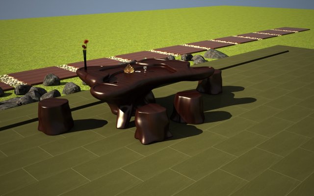 seating area landscape Model 3D .c4d .max .obj .3ds .fbx .stl .blend 