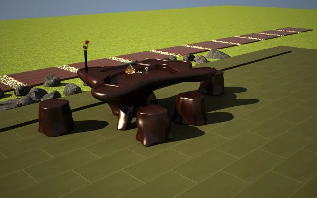 seating area landscape 3D Model .c4d .max .obj .3ds .fbx .stl .blend 