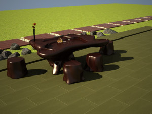 seating area landscape 3D Model