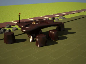 paisagem da &aacute;rea de estar Modelo 3D