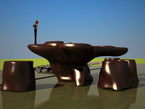 seating area landscape Model 3D