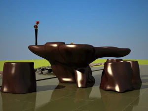 seating area landscape 3D Model