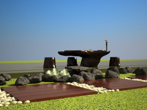 seating area landscape Model 3D