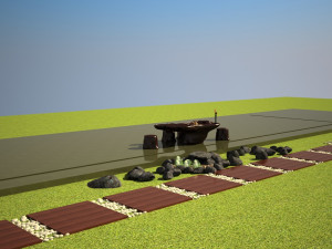 seating area landscape Model 3D