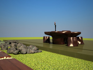 seating area landscape Model 3D