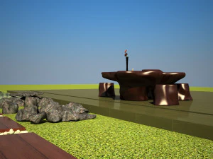 seating area landscape 3D Model