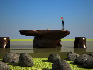 seating area landscape 3D Model