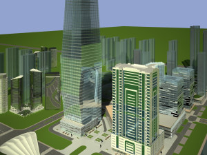 Skyscrapers building 01 3D Model